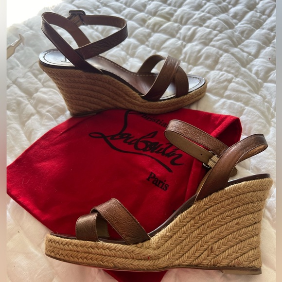 Christian Louboutin:  The Mariza Zeppa espadrille sandals size 37 - Picture 2 of 8